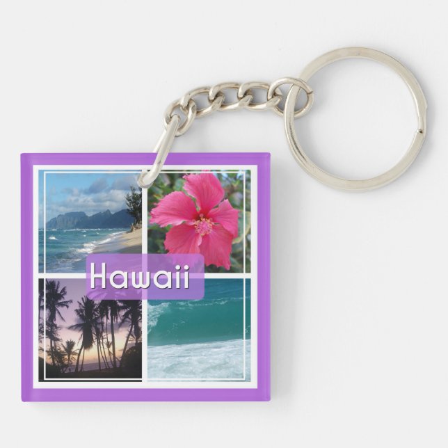 Oahu, Hawaii Seascape Key Ring (Back)