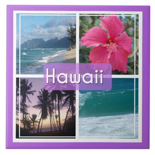 Oahu, Hawaii Seascape Tile (Front)