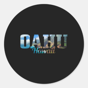 Oahu Hawaii Surfer Gift Souvenir Classic Round Sticker
