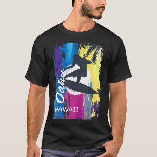 Oahu Hawaii Surfing Hawaiian Island Vintage Surfer T-Shirt