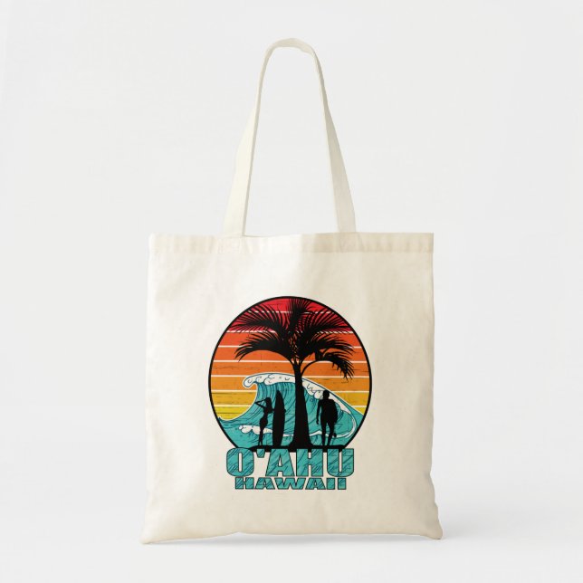 Oahu Hawaii Surfing Tote Bag (Front)