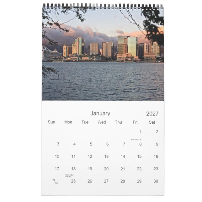 Oahu Hawaii wall Calendar (Jan 2027)