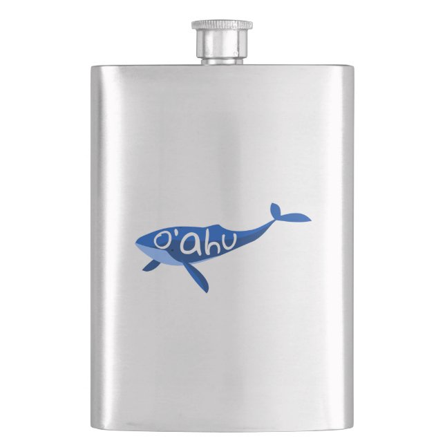 O'ahu Hawaii Whale Hip Flask (Front)