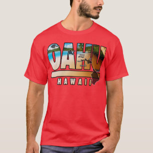 Oahu Hawaii With Hawaiian Islands T-Shirt