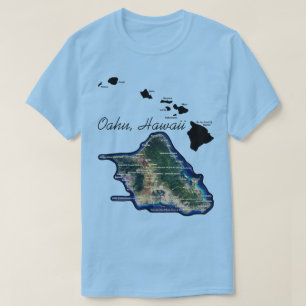 Oahu Hawaii With Hawaiian Islands T-Shirt
