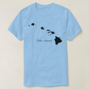 Oahu Hawaii With Hawaiian Islands T-Shirt