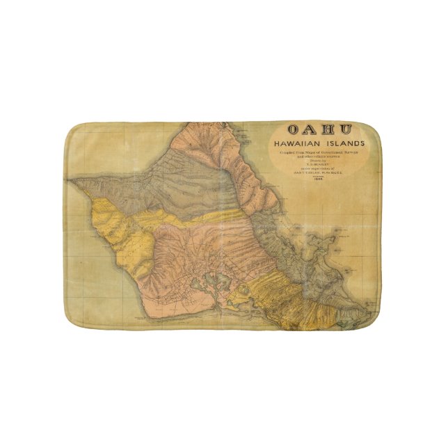 Oahu, Hawaiian Islands Bath Mat (Front)