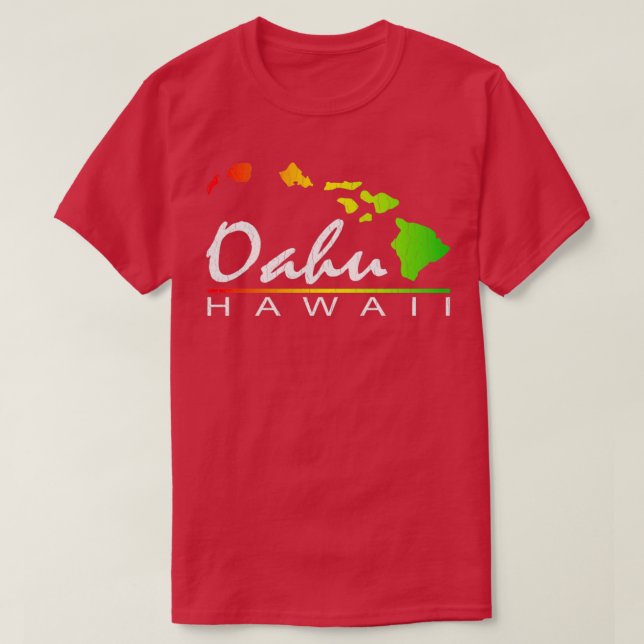Oahu Hawaiian Islands vintage distressed designs T-Shirt (Design Front)