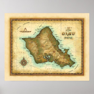 Oahu Island of Hawaii Poster