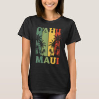 Oahu Maui Hawaiian Retro Hawaii Island Palm Beach