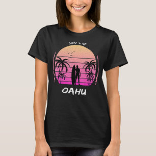 Oahu Palm Tree Surf Hawaii Waikiki Souvenir Maui K T-Shirt