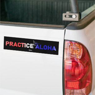 Oahu Practice Aloha Flag Shaka (Hang loose)  Bumper Sticker