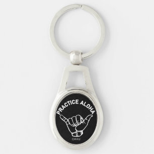 Oahu - Practice Aloha Shaka (Hang loose) Key Ring