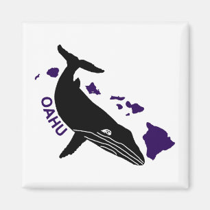 Oahu - Purple Hawaii Islands Humpback Magnet