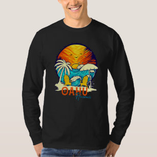 Oahu Sunset Beach Hawaiian Vacation Couples Family T-Shirt