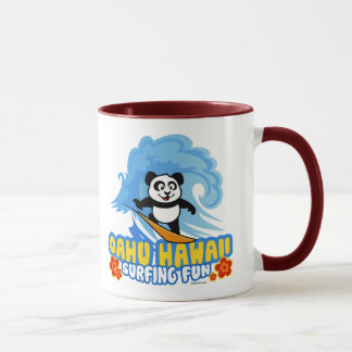 Oahu Surfing Panda Mug