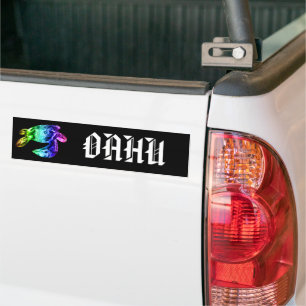 OAHU - Tribal Honu Rainbow Bumper Sticker