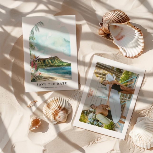 Oahu Watercolor Save the Date Photo (Creator Uploaded)