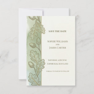 Oak Acorn Save The Date Card