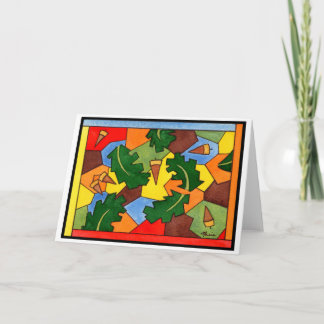 Oak Acorns and Leaves Card