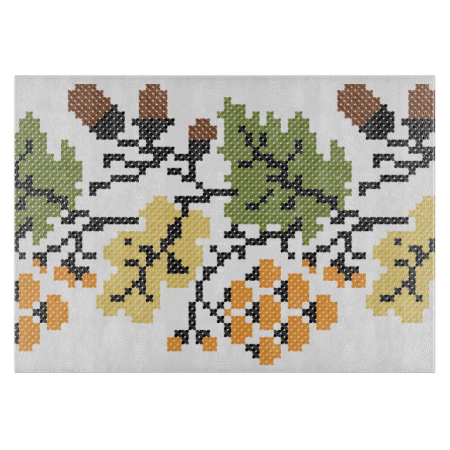 Oak autumnal background cutting board (Front)