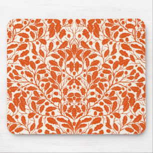 Oak branches and leaves, damask pattern in dark or mouse mat