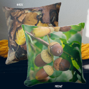Oak branches with acorns cushion