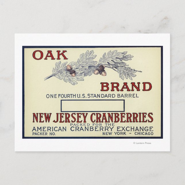 Oak Brand Cranberry Label Postcard (Front)
