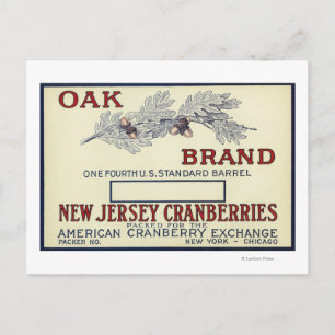 Oak Brand Cranberry Label Postcard
