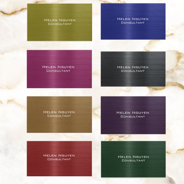 Oak Bronze Brushed Metal Metallic Stainless Steel Business Card (Creator Uploaded)