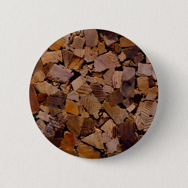 Oak, cedar, maple, pine, wood pattern 6 cm round badge (Front)