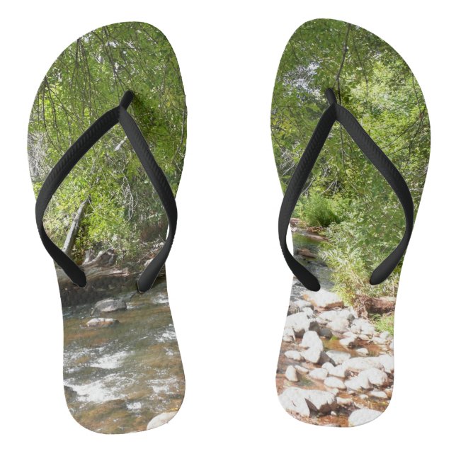 Oak Creek II in Sedona Arizona Nature Photography Flip Flops (Footbed)
