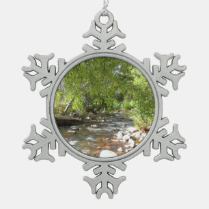 Oak Creek II in Sedona Arizona Nature Photography Snowflake Pewter Christmas Ornament