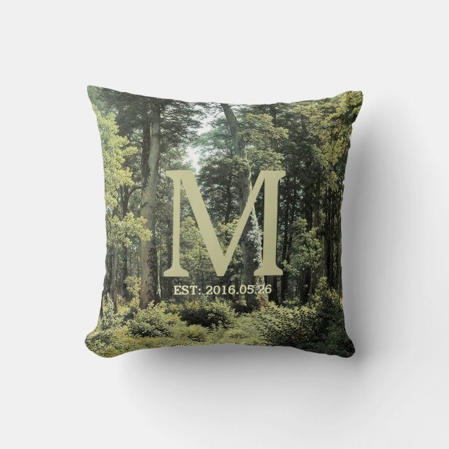 Oak Forest Family Established Throw Pillow (Front)