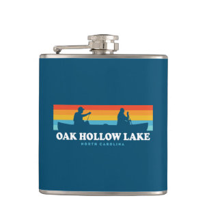 Oak Hollow Lake North Carolina Canoe Hip Flask