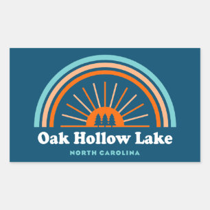 Oak Hollow Lake North Carolina Rainbow Rectangular Sticker