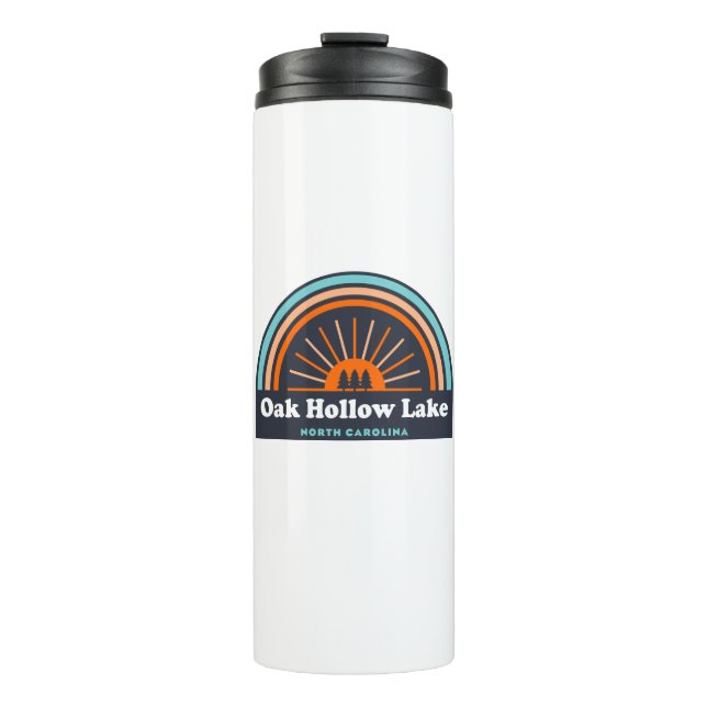 Oak Hollow Lake North Carolina Rainbow Thermal Tumbler (Front)