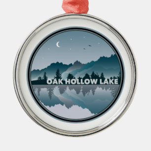Oak Hollow Lake North Carolina Reflection Metal Tree Decoration