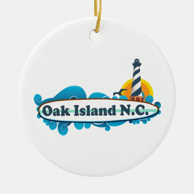 Oak Island. Ceramic Tree Decoration (Front)