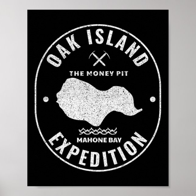 Oak Island Expedition Treasure Hunt Retro Mystery  Poster (Front)
