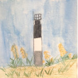 Oak Island Lighthouse Kitchen Towel<br><div class="desc">Oak Island Lighthouse Kitchen Towel is designed from a watercolor and coloured pencil drawing. This makes a nice small gift for anyone who likes coastal decor.</div>