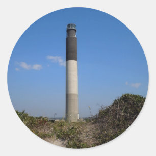 Oak Island Lighthouse, North Carolina Classic Round Sticker