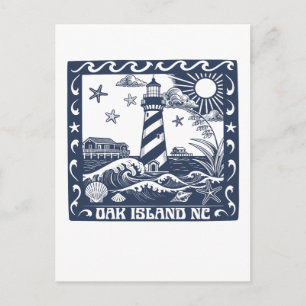 Oak Island NC Lighthouse Coastal North Carolina Postcard
