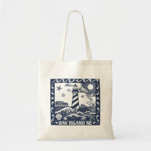Oak Island NC Lighthouse Coastal North Carolina Tote Bag