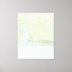 Oak Island North Carolina Map (1990) Canvas Print