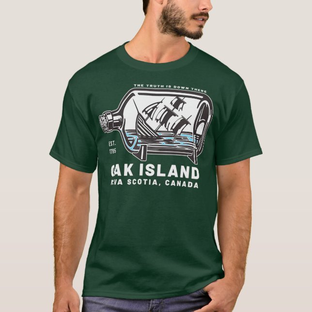 Oak Island Swamp Sinking Ship Templar Knights T-Shirt (Front)