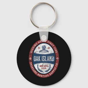 Oak Island Treasure Hunting Retro Templar Knight T Key Ring