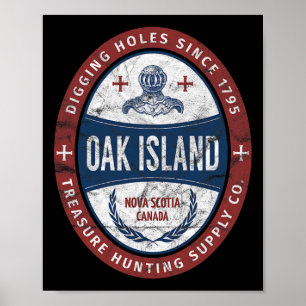 Oak Island Treasure Hunting Retro Templar Knight T Poster