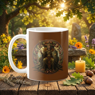 Oak King Summer Solstice British Folklore Pagan Coffee Mug