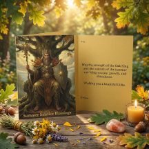 Oak King Summer Solstice Litha Pagan Greeting